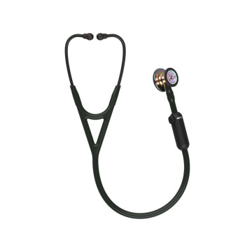 3m littmann stetoscopio core digital - 8572 - nero - finiture arcobaleno brillanti - 1 pz.