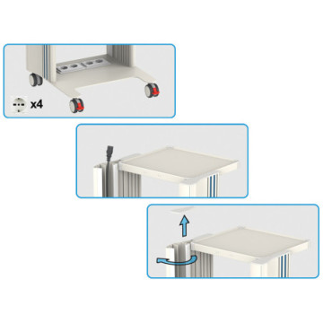 Carrello easy power - 2 ripiani 40x36 cm + base - 1 pz.