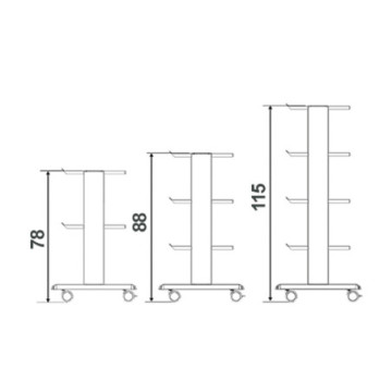 Carrello smart - 2 ripiani 50x42 cm + base - 1 pz.