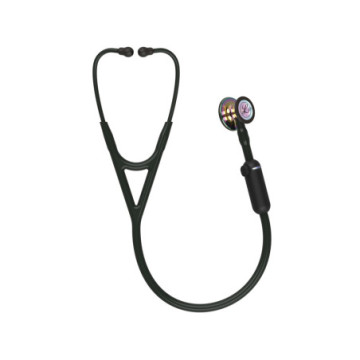 3m littmann stetoscopio core digital - 8572 - nero - finiture arcobaleno brillanti - 1 pz.