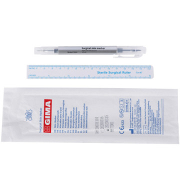 PENNA DERMATOLOGICA con righello - doppia punta 0,5 e 1,0 mm - sterile