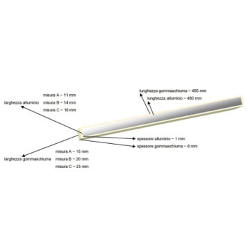 Stecche alluminio 13 x 500 mm - conf. 12 pz.