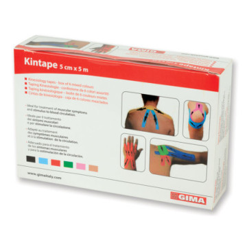 TAPING KINESIOLOGIA 5 m x 5 cm - mix 6 colori conf. 6pz