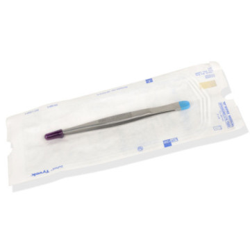 Pinza medicazione anatomica sterile - retta - 13 cm - conf. 25 pz.