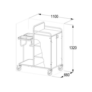 Carrello lavanderia - laminato - 1 pz.