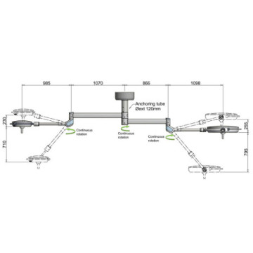 Pentaled 63n+30n lampada operatoria - doppia a soffitto - 1 pz.