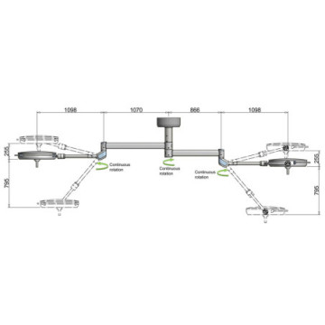 Pentaled 63n+63n lampada operatoria - doppia a soffitto - 1 pz.