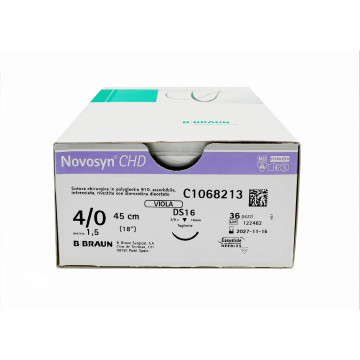 Novosyn CHD antibatterico suture assorbibili in poliglactina 910, ago 3/8 16mm, USP 4/0 - filo viola 70cm - conf.36