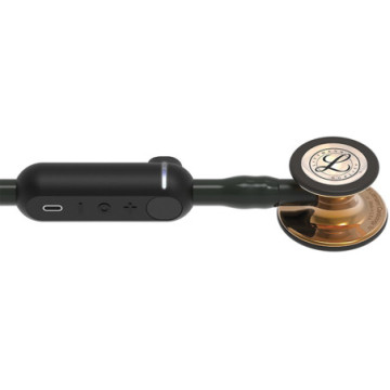 3M Littmann Stetoscopio Core Digital - 8863 - Nero - Finiture Rame Brillante - 1 Pz.