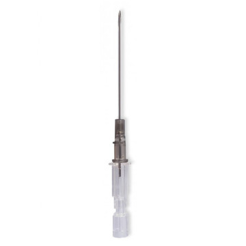 Introcan Safety PUR Aghi cannula monovia di sicurezza senza alette 16Gx50mm - grigio - Conf.50 pz.