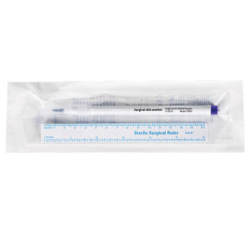 Penna Dermatologica sterile - punta singola 1,0 mm - con righello