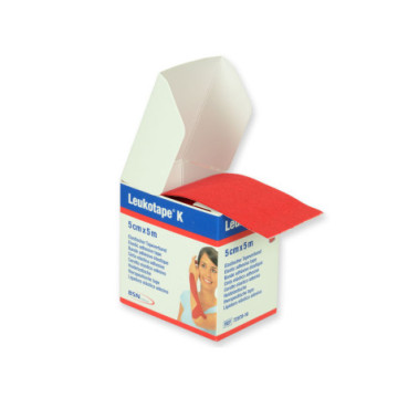 Leukotape k - tape neuromuscolare bsn 5 m x 5 cm - rosso