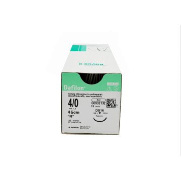 Dafilon suture non assorbibili in nylon, ago 3/8 lanceolato 6mm, USP 10/0 - filo nero 30 cm - conf.12 pz.