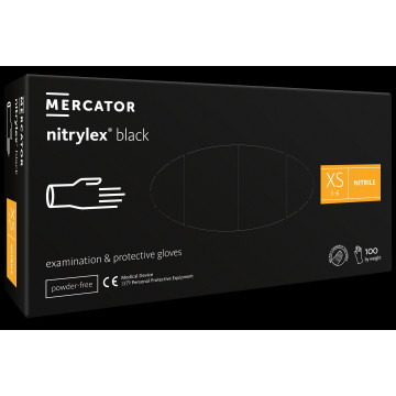 Guanti in nitrile neri Nitrylex black - extra piccoli - conf. 100 pz.