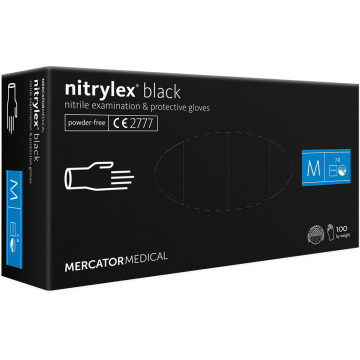 Guanti in nitrile neri Nitrylex black - medi - conf. 100 pz.