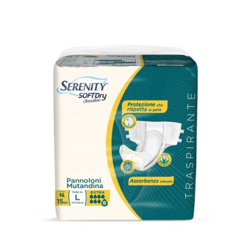 Pannoloni mutandina Serenity Softdry Sensitive Extra - Taglia L - Conf.15 pz.