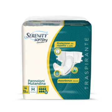 Pannoloni mutandina Serenity Softdry Sensitive Extra - Taglia M - Conf.15 pz.