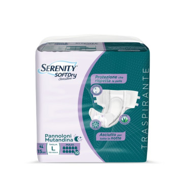 Pannoloni mutandina Serenity Softdry Sensitive Maxi - Taglia L - Conf.15 pz.