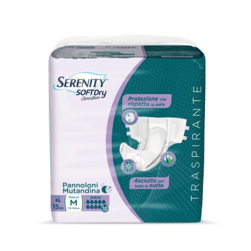 Pannoloni mutandina Serenity Softdry Sensitive Maxi - Taglia M - Conf.15 pz.