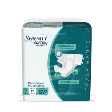 Pannoloni mutandina Serenity Softdry Sensitive Super - Taglia M - Conf.15 pz.