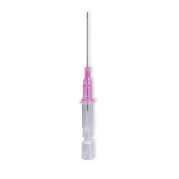 Introcan Safety PUR Aghi cannula monovia di sicurezza senza alette 22Gx25mm - blu - Conf.50 pz.