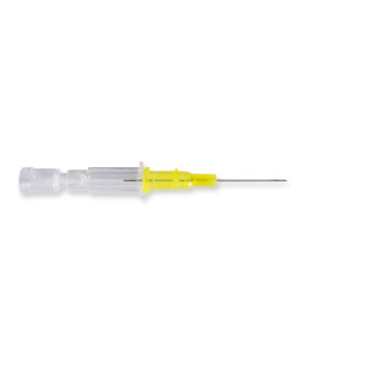 Introcan Safety PUR Aghi cannula monovia di sicurezza senza alette 24Gx14mm - giallo - Conf.50 pz.