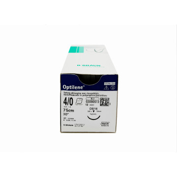 Optilene suture non assorbibili in polipropilene, ago 3/8 12mm, USP 5/0 - filo blu 45cm - conf.12 pz.